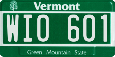 VT license plate WIO601