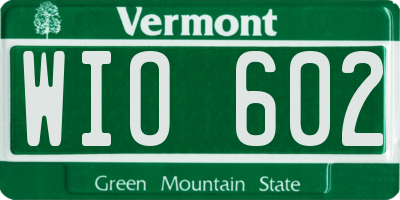 VT license plate WIO602