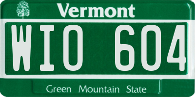VT license plate WIO604