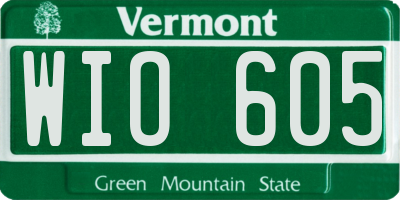 VT license plate WIO605