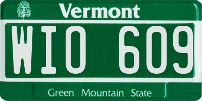 VT license plate WIO609