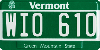 VT license plate WIO610