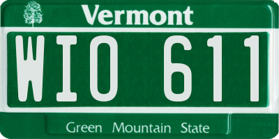 VT license plate WIO611