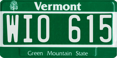 VT license plate WIO615