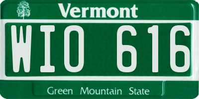 VT license plate WIO616
