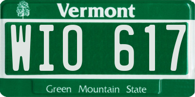 VT license plate WIO617