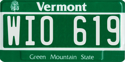 VT license plate WIO619