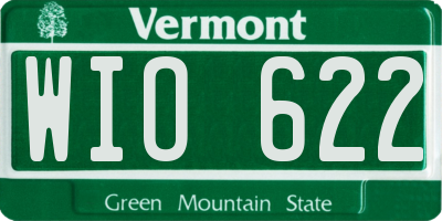 VT license plate WIO622