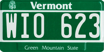 VT license plate WIO623