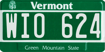 VT license plate WIO624
