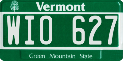VT license plate WIO627