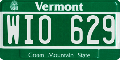 VT license plate WIO629
