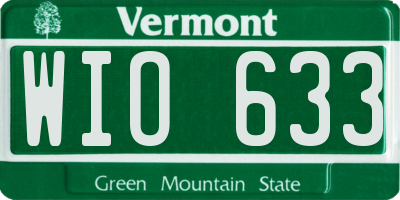 VT license plate WIO633