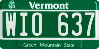 VT license plate WIO637