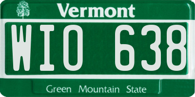 VT license plate WIO638