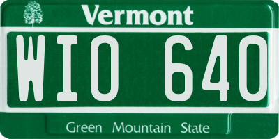 VT license plate WIO640