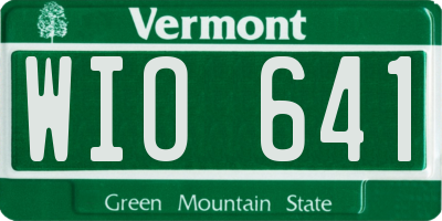 VT license plate WIO641