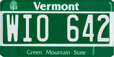 VT license plate WIO642