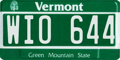 VT license plate WIO644
