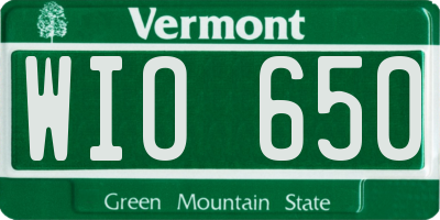 VT license plate WIO650
