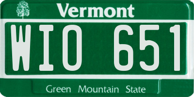 VT license plate WIO651