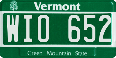 VT license plate WIO652