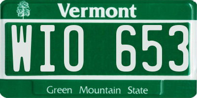 VT license plate WIO653