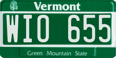 VT license plate WIO655