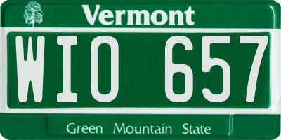 VT license plate WIO657