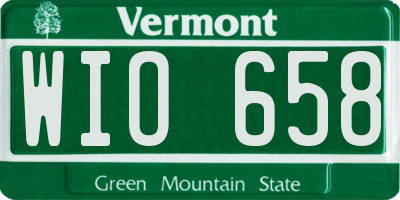 VT license plate WIO658