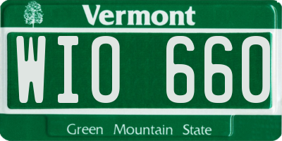 VT license plate WIO660