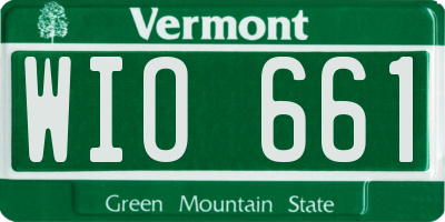 VT license plate WIO661