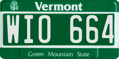 VT license plate WIO664