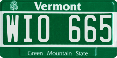 VT license plate WIO665