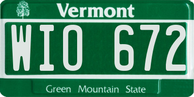 VT license plate WIO672