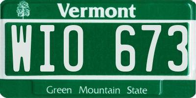 VT license plate WIO673