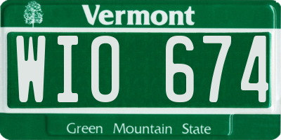 VT license plate WIO674