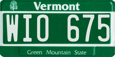 VT license plate WIO675
