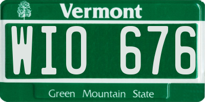 VT license plate WIO676