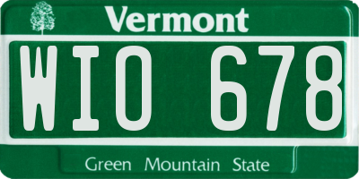 VT license plate WIO678