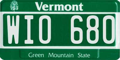 VT license plate WIO680