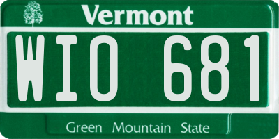 VT license plate WIO681