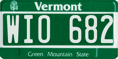 VT license plate WIO682
