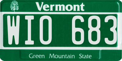 VT license plate WIO683