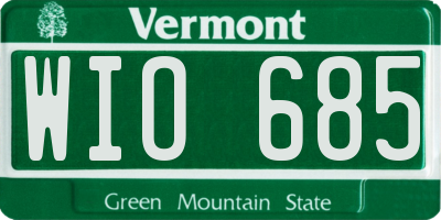 VT license plate WIO685