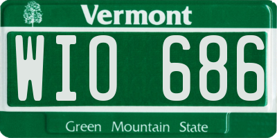 VT license plate WIO686