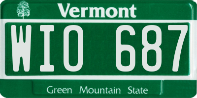 VT license plate WIO687