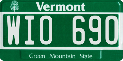 VT license plate WIO690