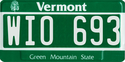 VT license plate WIO693