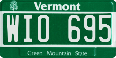 VT license plate WIO695